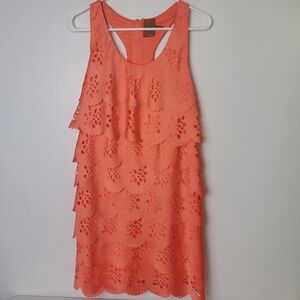 Ali Ro Orange Tiered Dress
